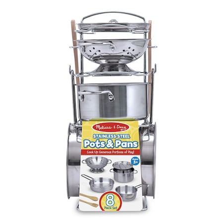 Melissa & Doug Lets Play House Stainless Steel Pots And Pans Play Set 4265